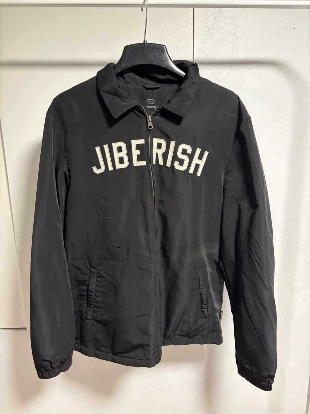Jiberish Black Zip-Up Jacket with Logo